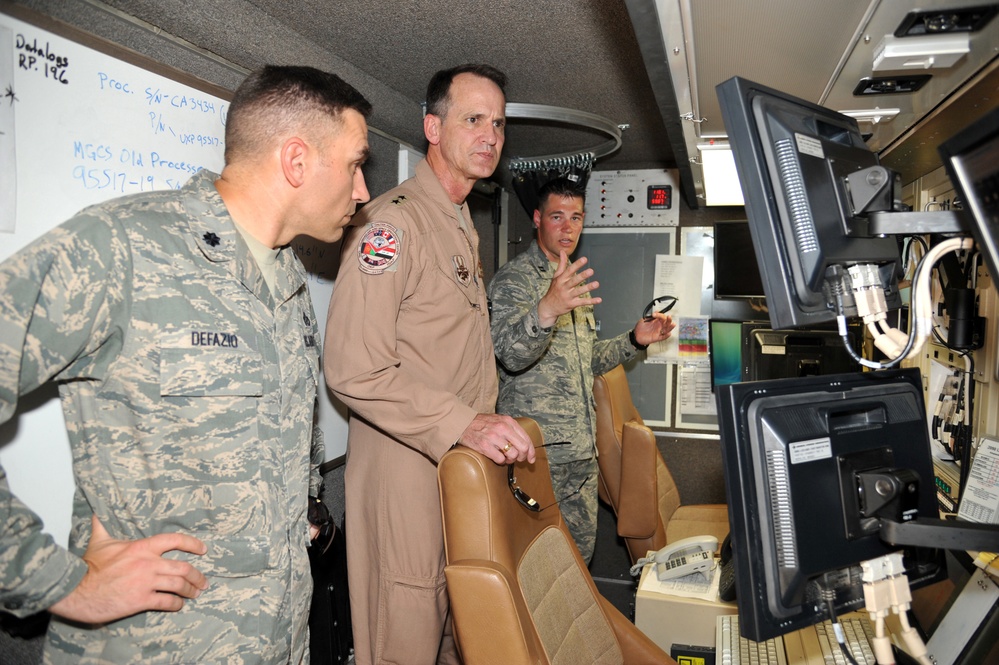 Maj. Gen. Jim Jones tours an undisclosed location in Southwest Asia