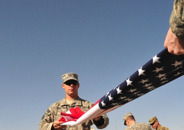 Mass flag-flying on Forward Operating Base Sharana marks 10th anniversary of 9/11