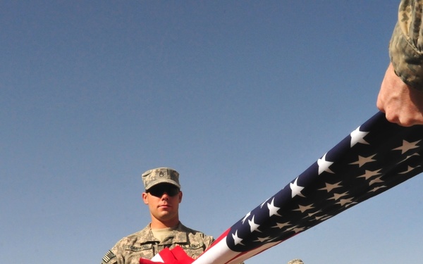 Mass flag-flying on Forward Operating Base Sharana marks 10th anniversary of 9/11