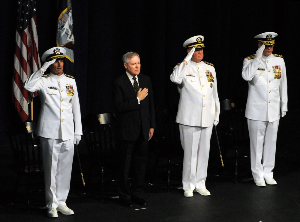 Change of command ceremony at the US Naval Academy