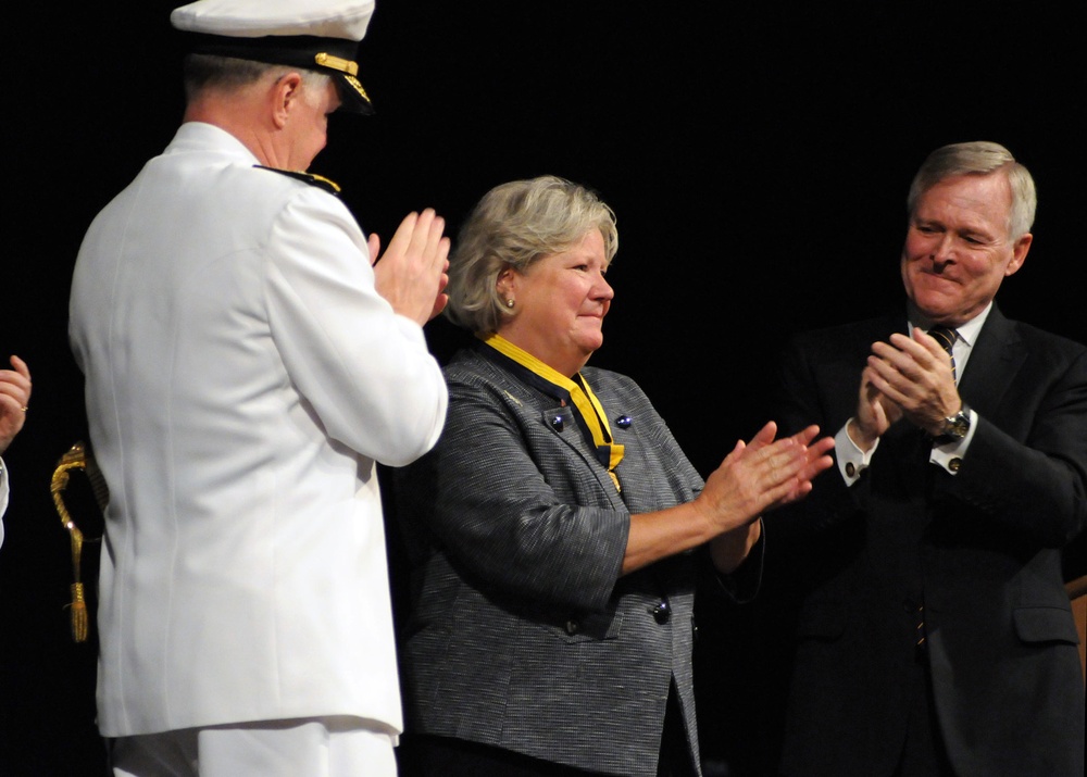 Change of command ceremony at the US Naval Academy