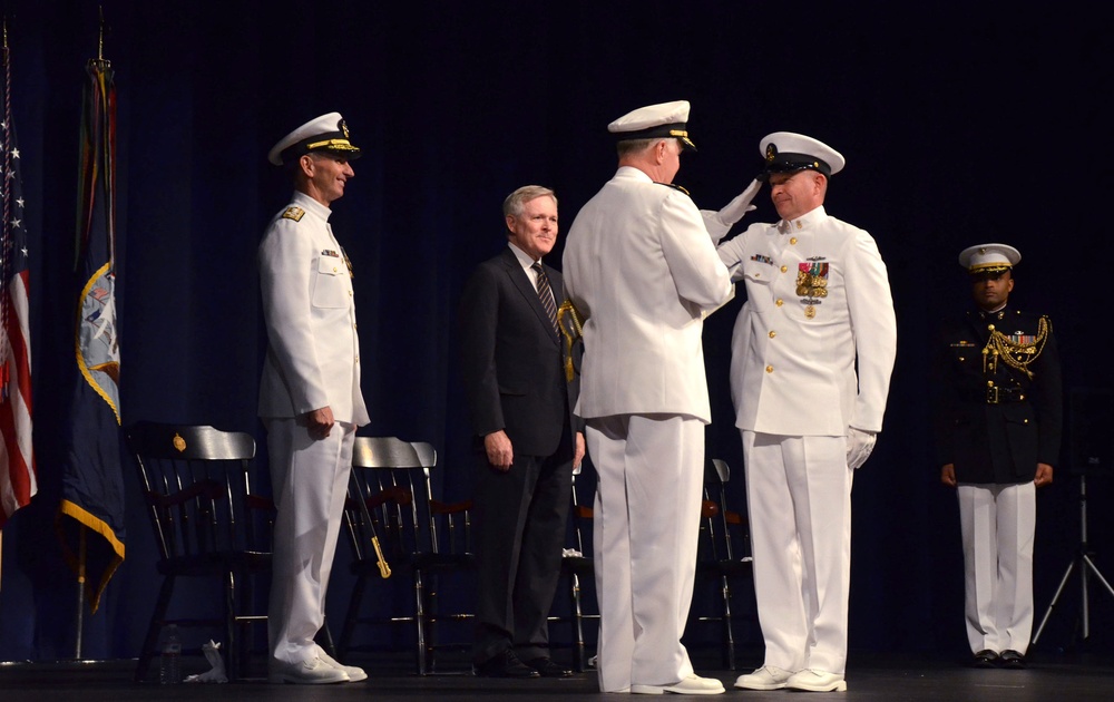 Change of command ceremony at the US Naval Academy