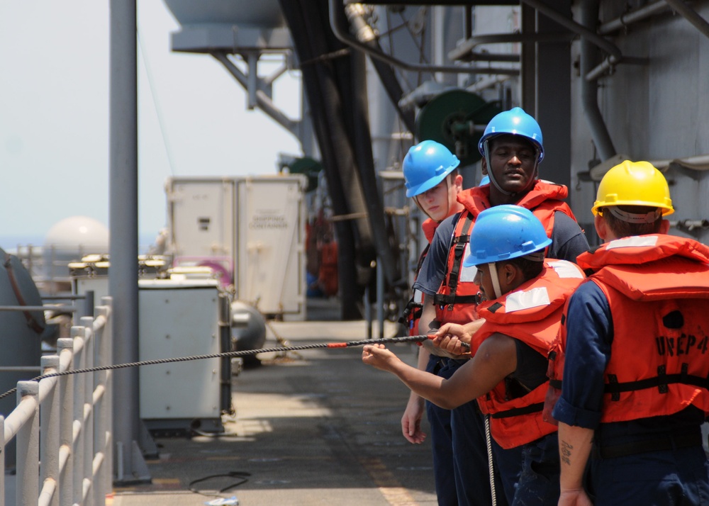 Replenishment at sea aboard USS Bataan