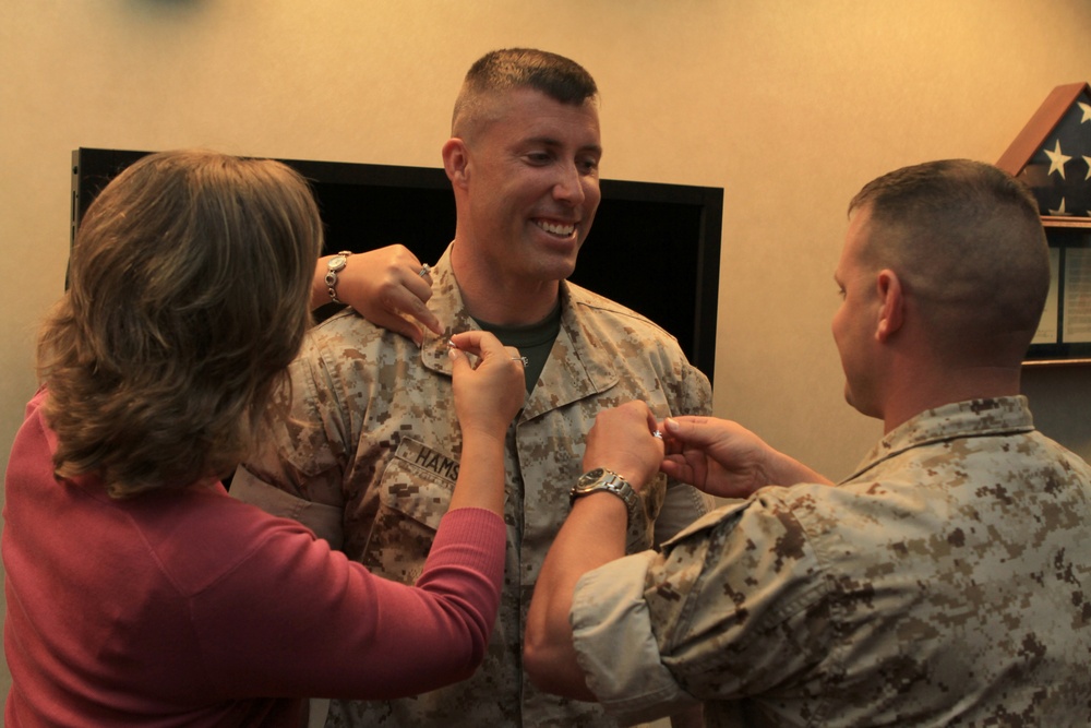 Maj. Hamstra's promotion to Lt. Col.