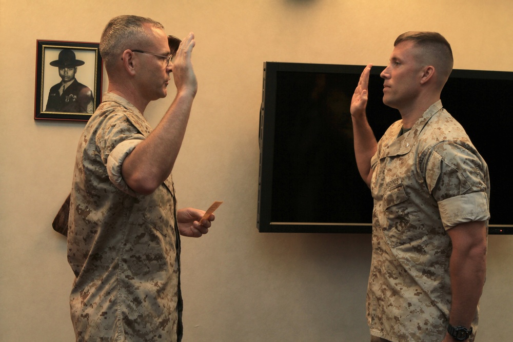 Maj Hamstra's promotion to Lt. Col.