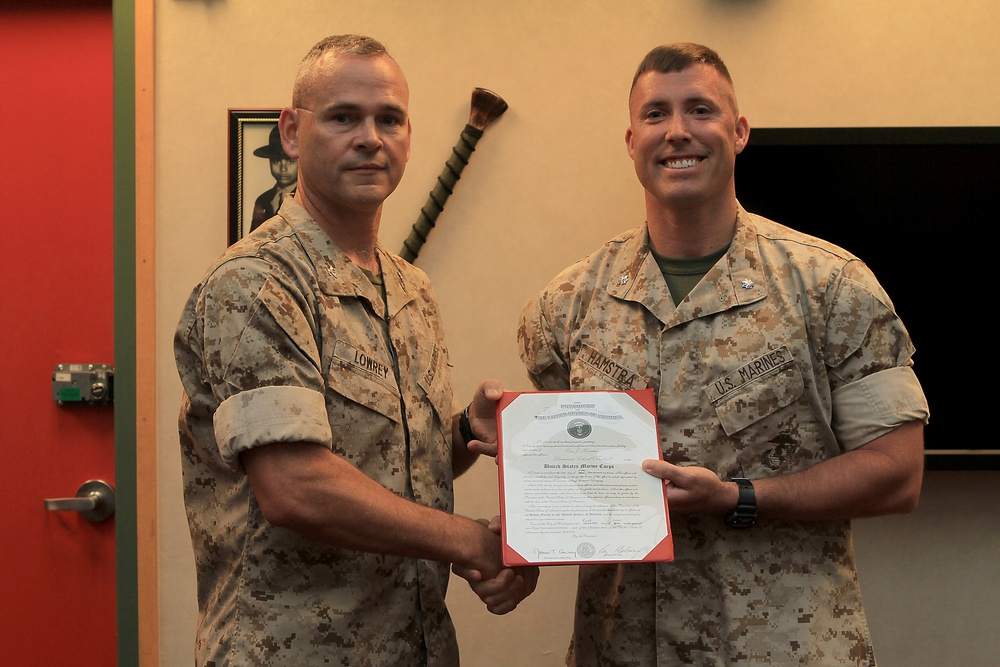 Maj. Hamstra's promotion to Lt. Col.