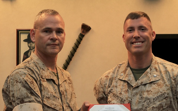 Maj. Hamstra's promotion to Lt. Col.