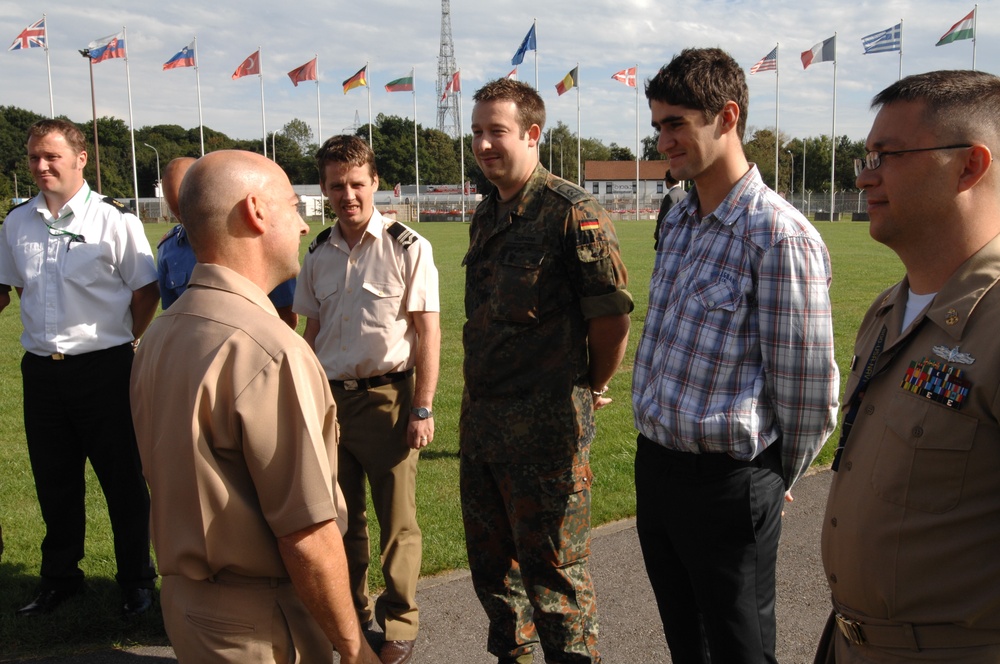SHAPE soccer team presents jersey to Supreme Allied Commander Europe