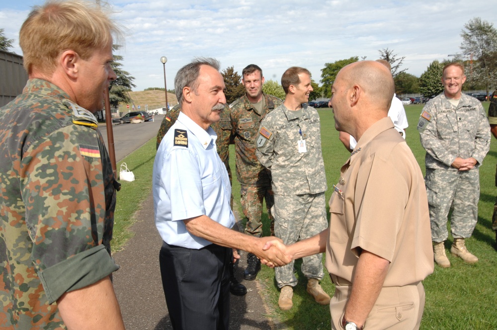 SHAPE soccer team presents jersey to Supreme Allied Commander Europe