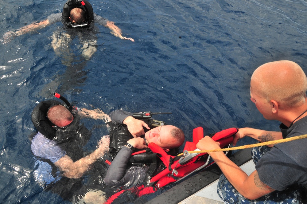 USS Frank Cable search and rescue training