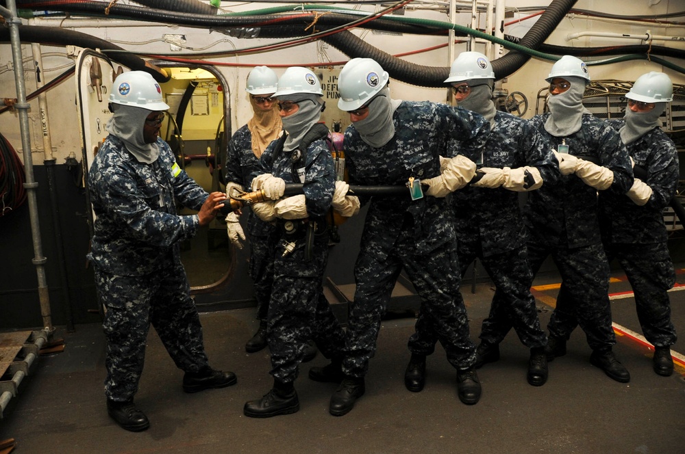 Quarters drill aboard USS Nimitz