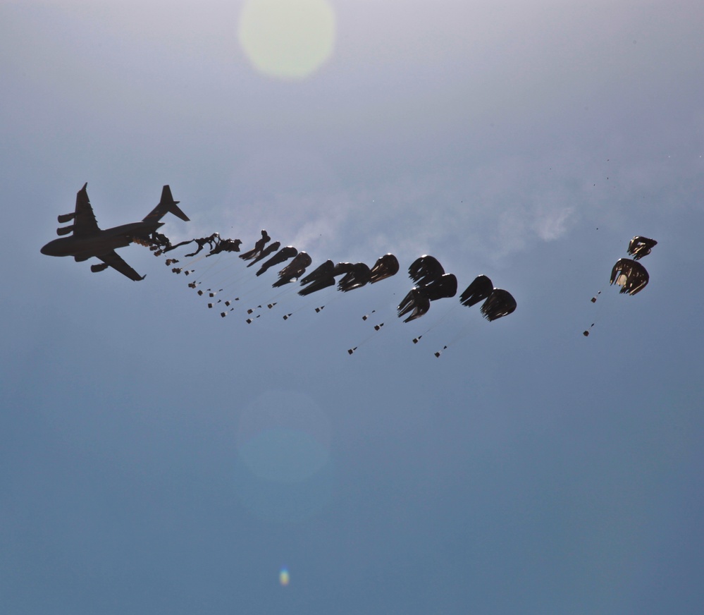 Supply air drop outside of Forward Operating Base Boris