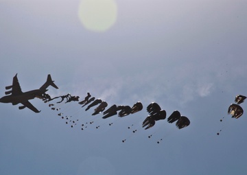 Supply air drop outside of Forward Operating Base Boris