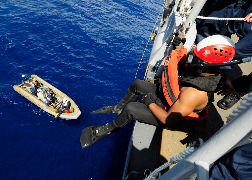 USS Denver crash and salvage endurance training