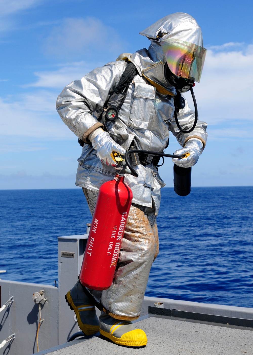 USS Denver crash and salvage endurance training