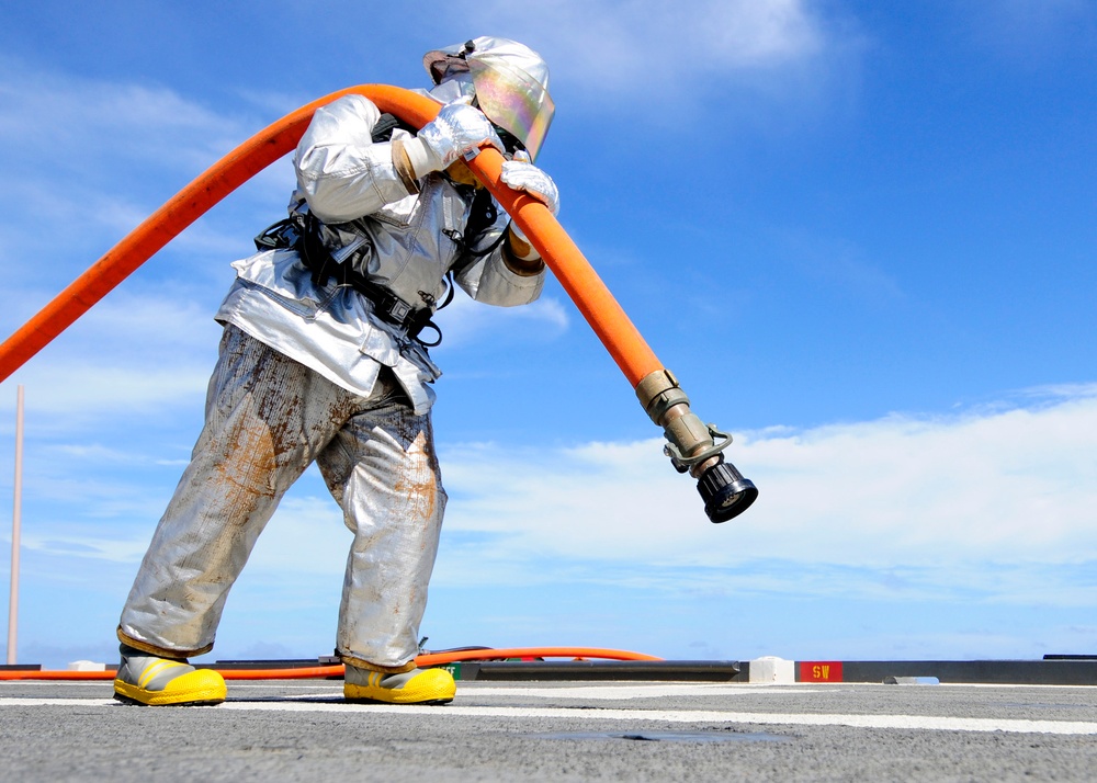 USS Denver crash and salvage endurance training