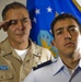 Petty Officer salutes newly commissioned Air Force son