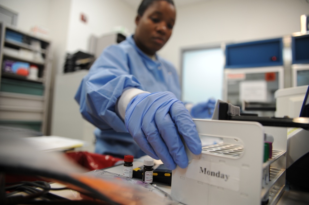 Laboratory tech keeps blood flowing