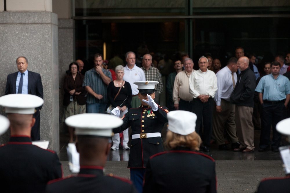 Re-enlistment ceremony at Ground Zero
