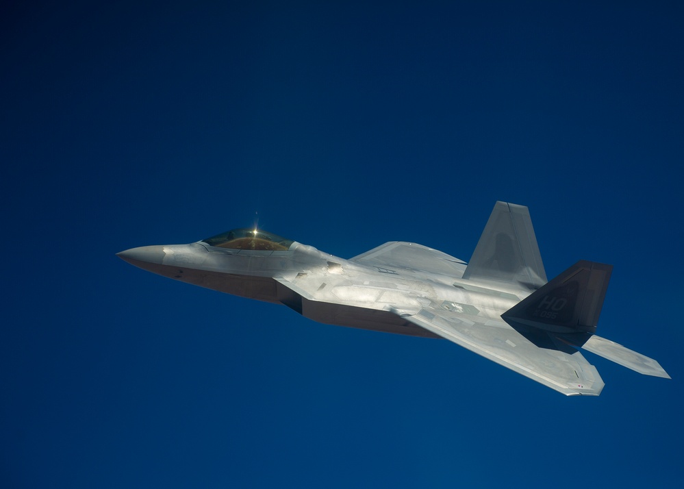 F-22 in flight