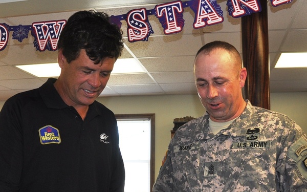 Michael Waltrip visits Camp Atterbury