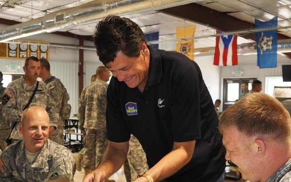 Michael Waltrip visits Camp Atterbury