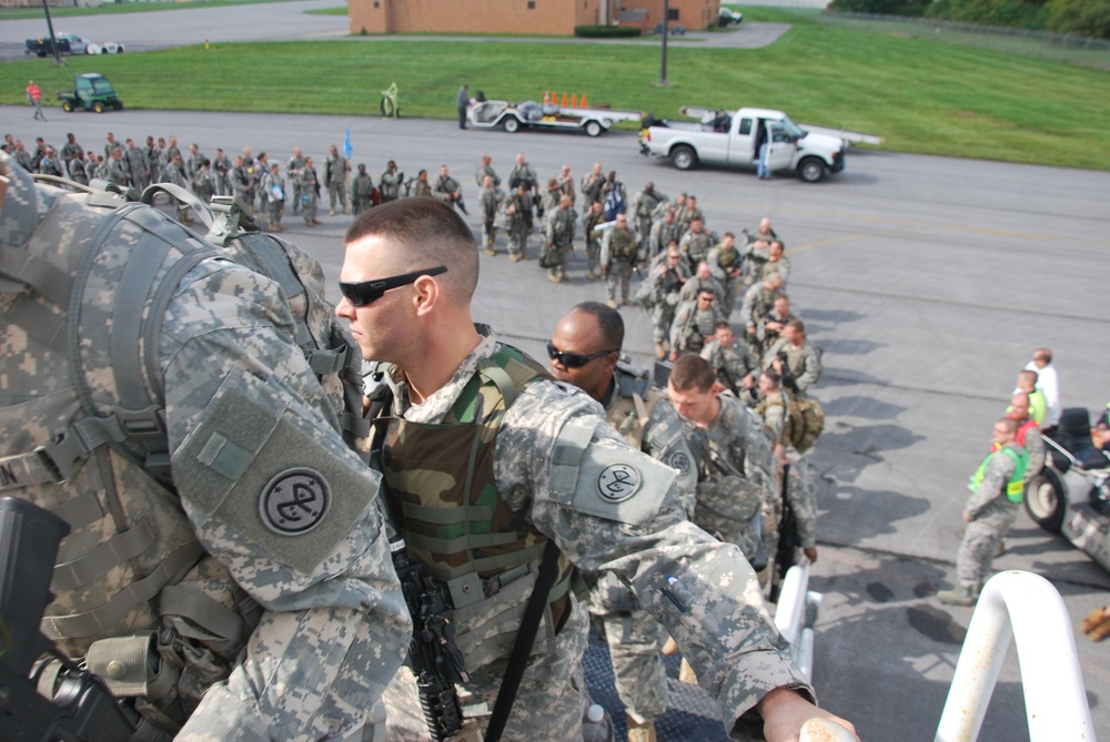 New York National Guard troops head out to National Training Center