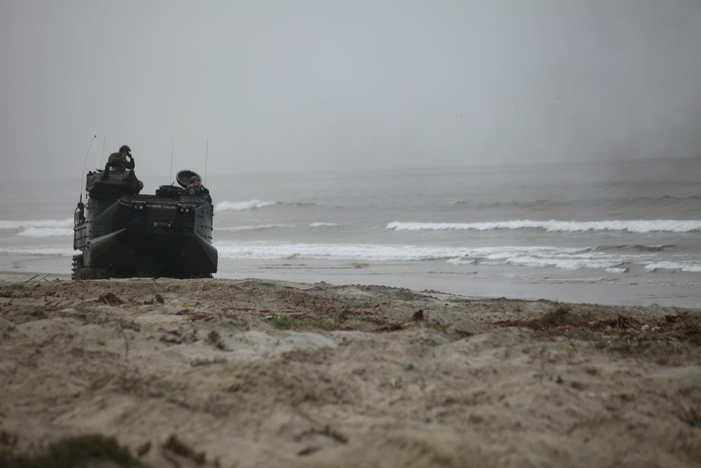 Marines storm Camp Pendleton beach during Dawn Blitz