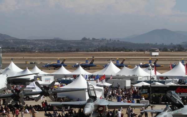 Crowds line up for air show
