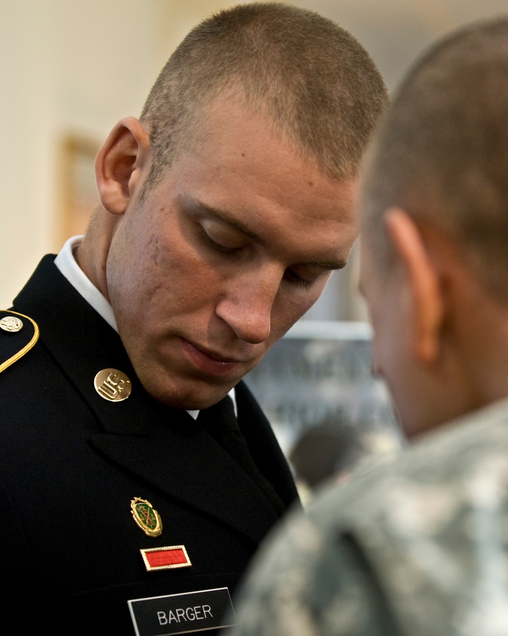 Barger checks uniform