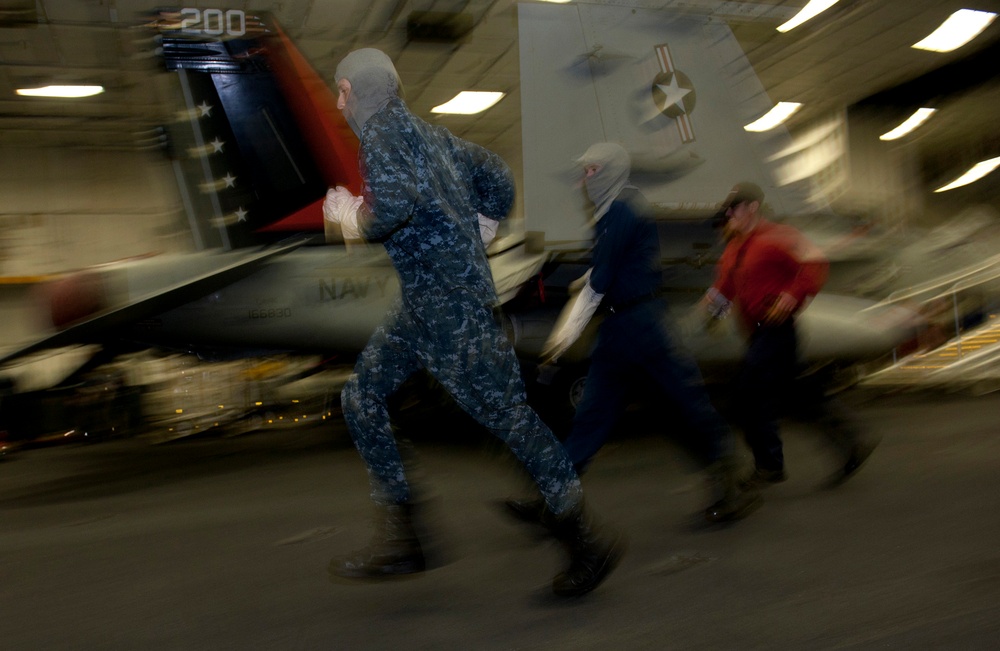 USS Carl Vinson general quarters drill