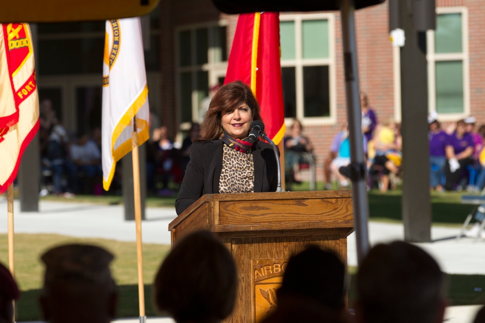 Fitzgerald, acting DoDEA director, speaks at Shughart Schools dedication