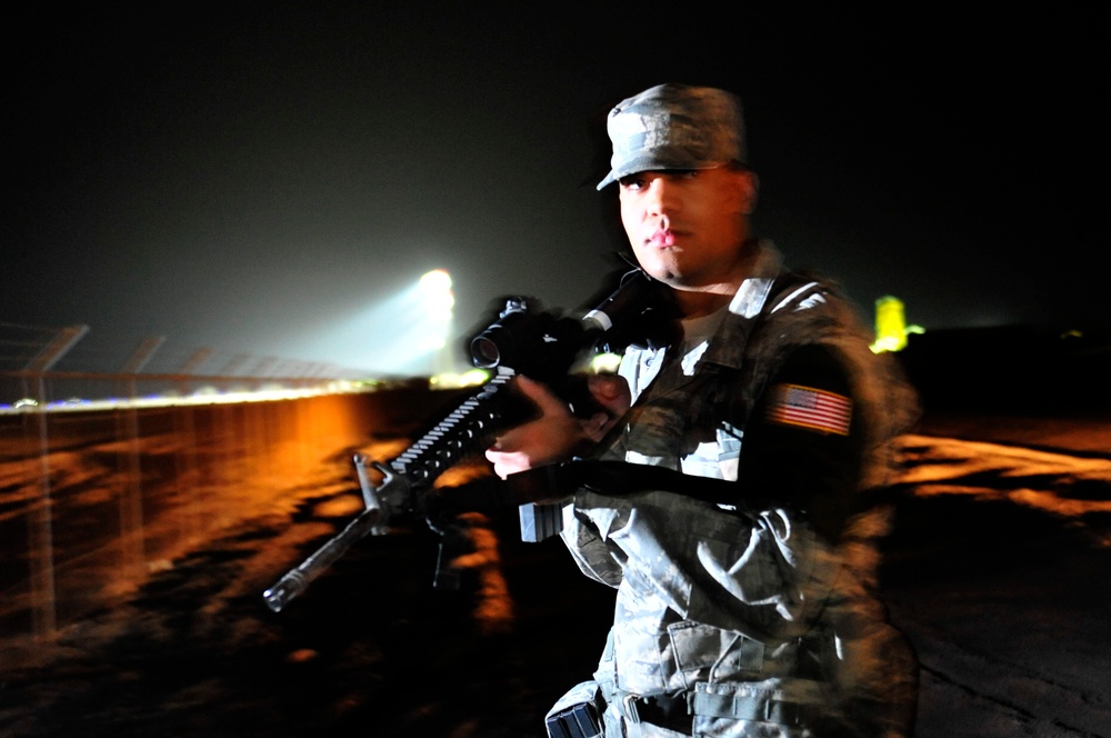 Airmen secure the airfield