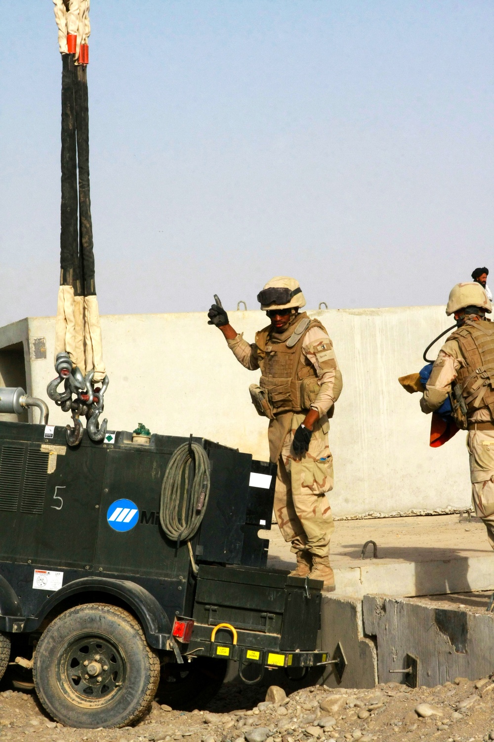 Wadi crossing construction in Musa Qala