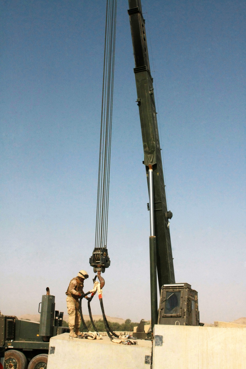 Wadi crossing construction in Musa Qala