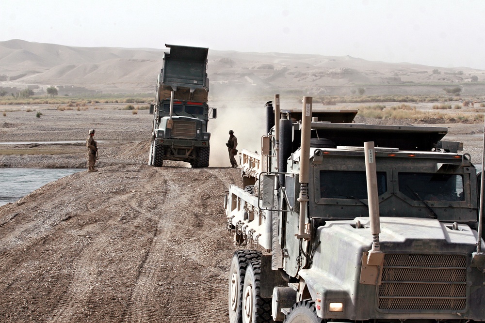 Bridge construction near Forward Operating Base Jackson