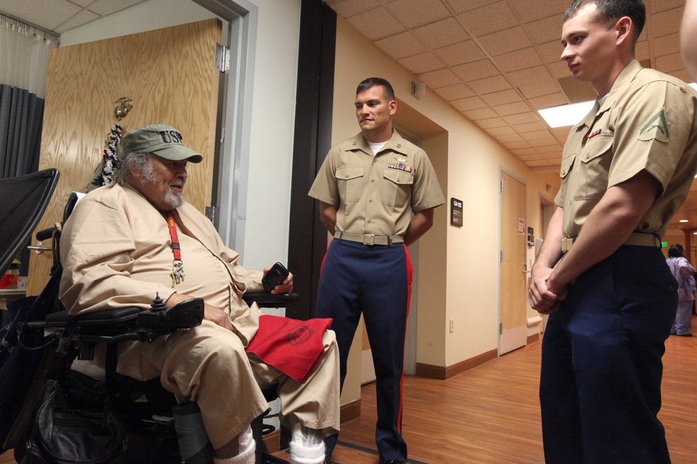 Marines, sailors visit VA patients
