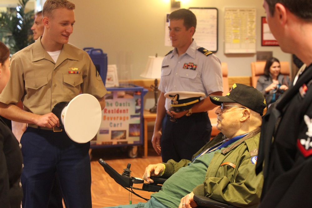 Marines, sailors visit VA patients