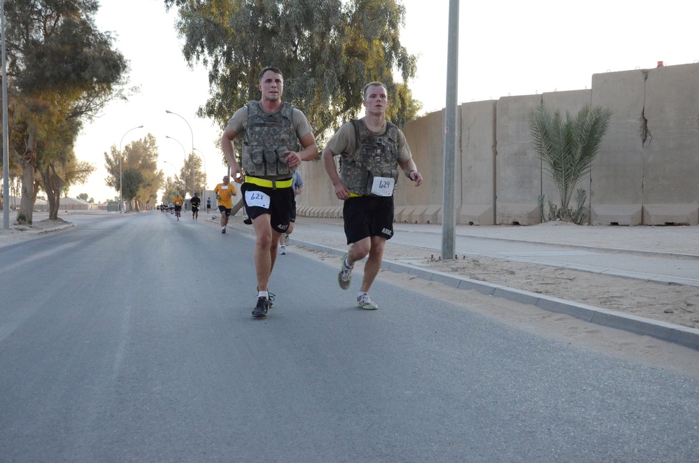 Service members deployed to Iraq shadow run the Army 10-Miler