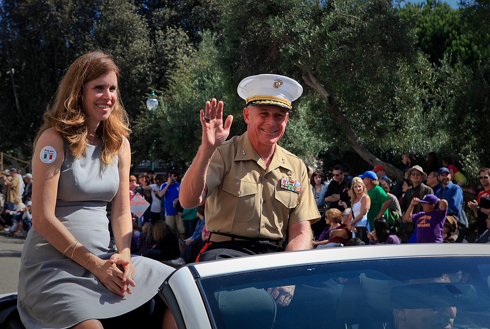 Marines march through San Francisco in Italian Heritage Parade