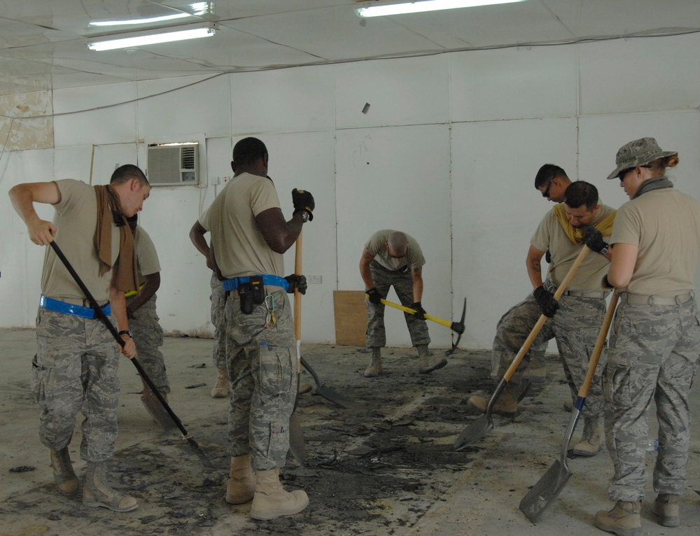332nd EFSS airmen help build their headquarters building