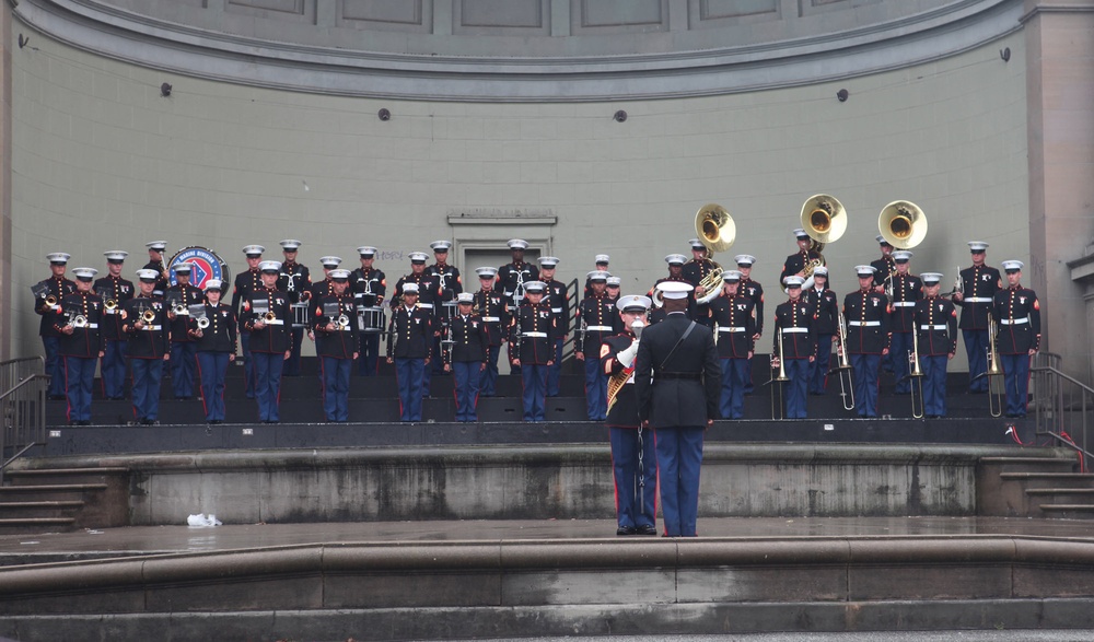 Marines come together with high school students for band challenge