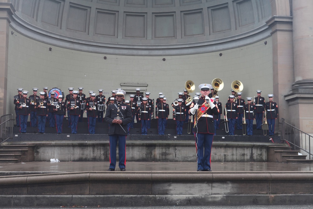 Marines come together with high school students for band challenge