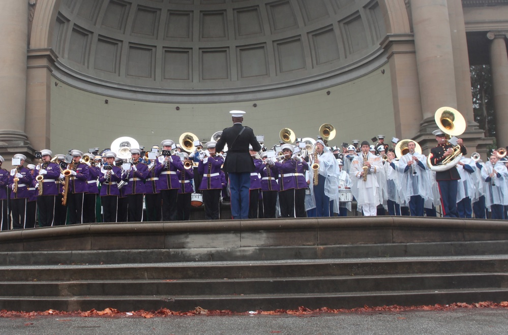 Marines come together with high school students for band challenge