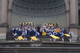 Marines come together with high school students for band challenge