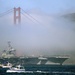 USS Carl Vinson passes under Golden Gate Bridge