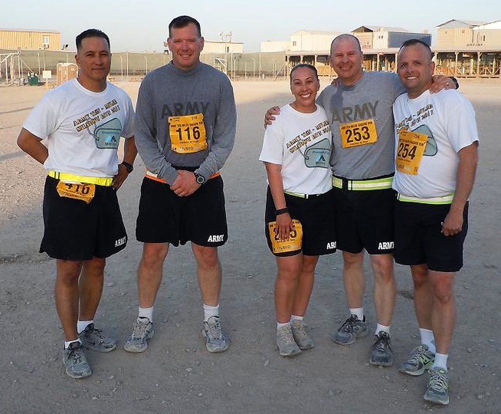 116th soldiers support each other in Army 10-Miler Shadow Run