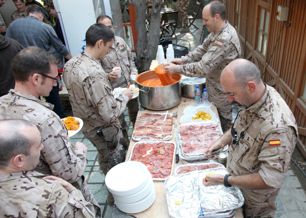 Spanish troops honor the fallen during national day ceremony in Kabul