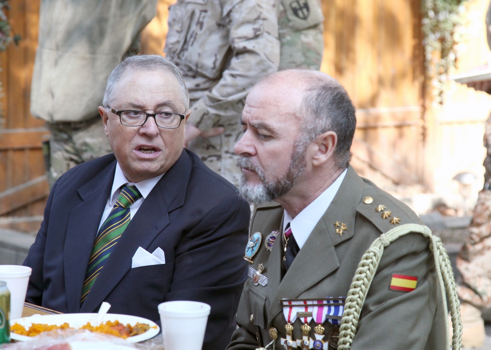 Spanish troops honor the fallen during national day ceremony in Kabul