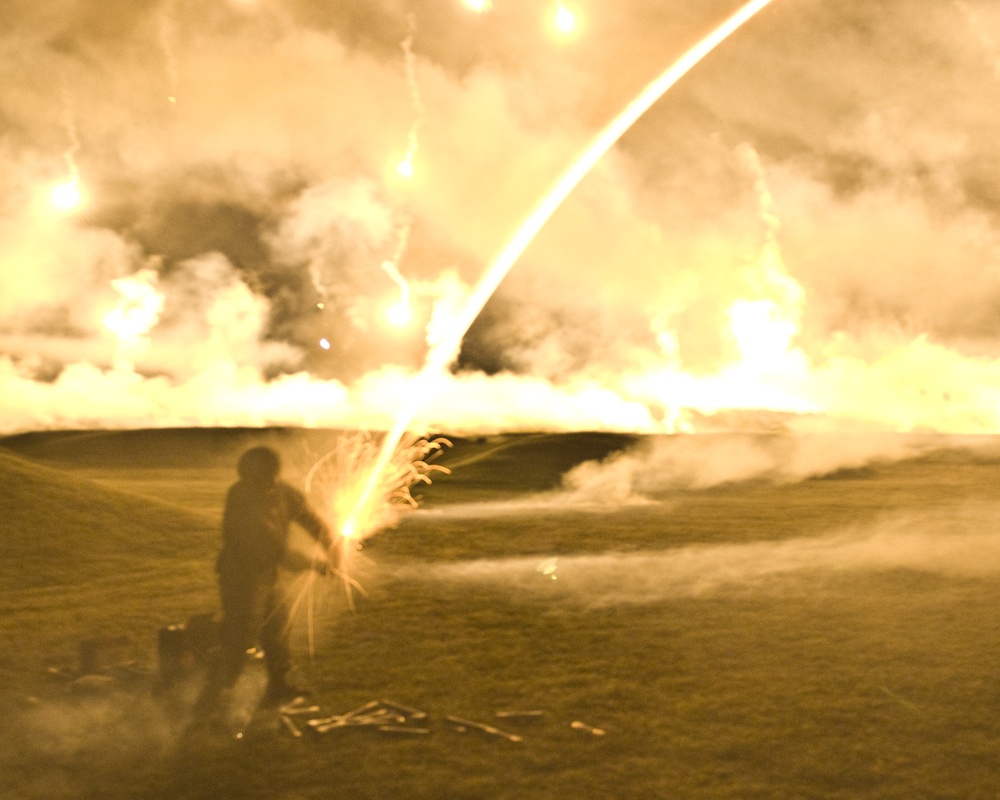 Flare sparked at the Department of the Army Best Warrior Night Fire